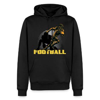 football américain tacle quarterback footballeur - Sweat à capuche Premium bio Homme - noir - Devant - Nico (187cm)