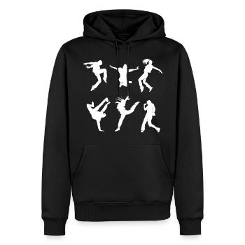 Hip Hop Break Dance Silhouette - Männer Premium Bio Hoodie - Schwarz - Vorne - Nico (187cm)