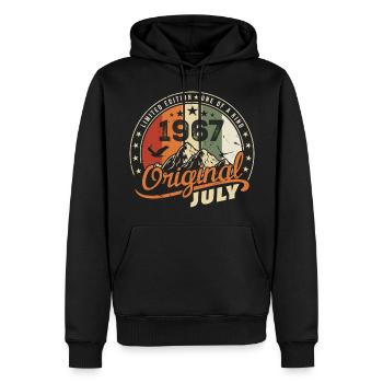 1967 July 1967 Shirt Birthday 1967 Gift - Men’s Premium Organic Hoodie - black - Front - Nico (187cm)