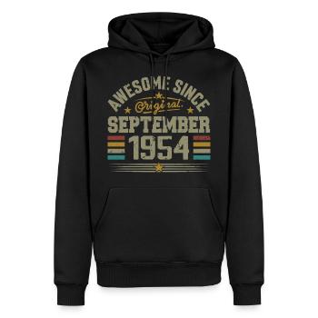 September 1954 Geschenk gebaut September 1954 - Männer Premium Bio Hoodie - Schwarz - Vorne - Nico (187cm)