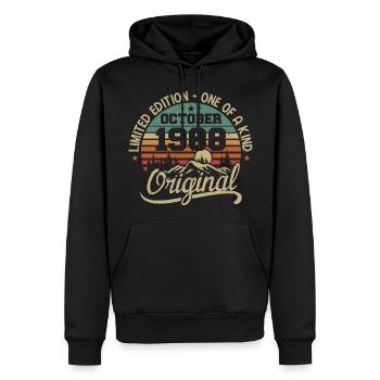 Octobre 1988 - Légendes Sont Nées En Octobre 1988 - Sweat à capuche Premium bio Homme - noir - Devant - Nico (187cm)