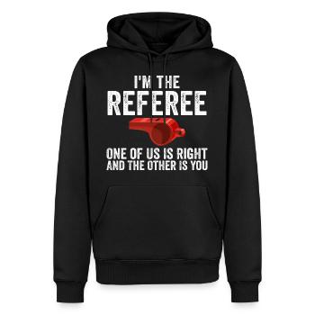 Funny Referee For Men Women Sports Ref Gag Referee - Sweat à capuche Premium bio Homme - noir - Devant - Nico (187cm)
