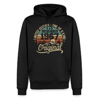 Retro November - November 1967 Birthday Gift - Men’s Premium Organic Hoodie - black - Front - Nico (187cm)