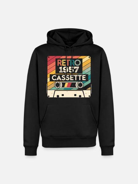 Retro 1975 Jahrgang 1957 - 1957 Jubiläumsgeschenk - Männer Premium Bio Hoodie - Schwarz
