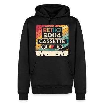 Retro 1975 Jahrgang 2004 - 2004 Jubiläumsgeschenk - Männer Premium Bio Hoodie - Schwarz - Vorne - Nico (187cm)