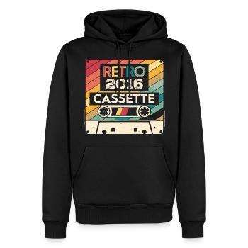 Retro 1975 Vintage 2016 - Cadeau Anniversaire 2016 - Sweat à capuche Premium bio Homme - noir - Devant - Nico (187cm)