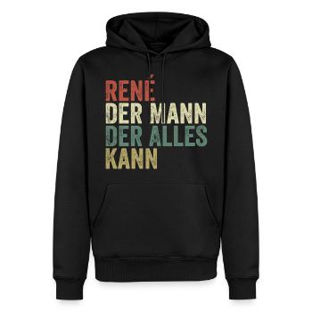 Rene Der Mann Der Alles Kann Vorname René - Männer Premium Bio Hoodie - Schwarz - Vorne - Nico (187cm)
