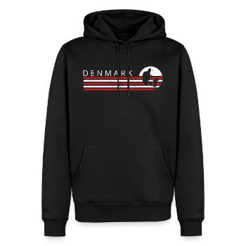 Danemark Drapeau de la Scandinavie Drapeau danois - Sweat à capuche Premium bio Homme - noir - Devant - Nico (187cm)