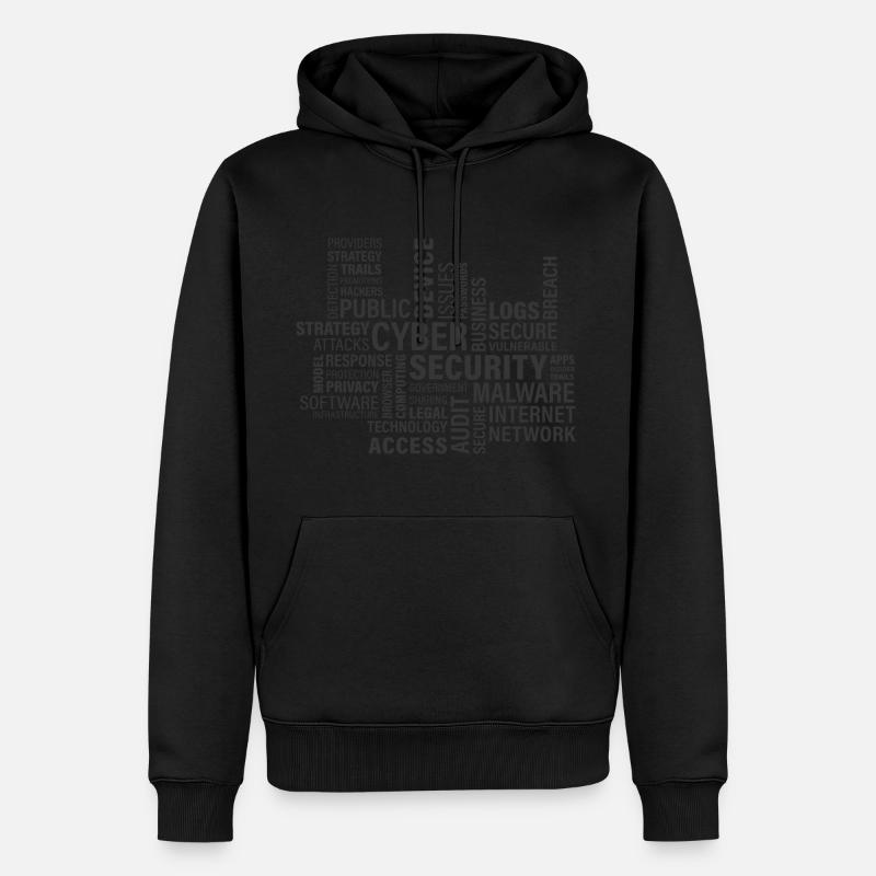 Cyber sécurité - Sweat à capuche Premium bio Homme - noir