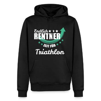 Endlich Rentner - Zeit für Triathlon - Männer Premium Bio Hoodie - Schwarz - Vorne - Nico (187cm)