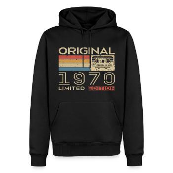 1970er Retro 1970er Jahre Geburtstagsgeschenk - Jahrgang 1970er Jahre - Männer Premium Bio Hoodie - Schwarz - Vorne - Nico (187cm)