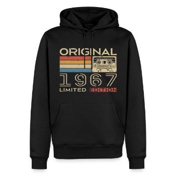 1967 Retro 1967 Geburtstagsgeschenk - Jahrgang 1967 - Männer Premium Bio Hoodie - Schwarz - Vorne - Nico (187cm)