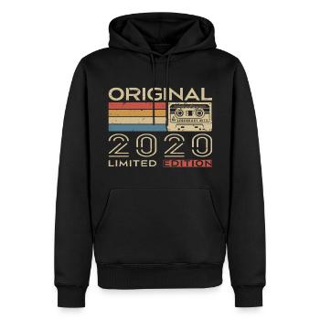2020 Retro 2020 Geburtstagsgeschenk - Jahrgang 2020 - Männer Premium Bio Hoodie - Schwarz - Vorne - Nico (187cm)