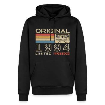 Cadeau Anniversaire 1994 Rétro 1994 - Vintage 1994 - Sweat à capuche Premium bio Homme - noir - Devant - Nico (187cm)
