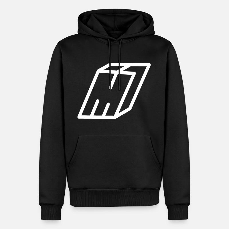 Lettre d’esquisse M - Sweat à capuche Premium bio Homme - noir