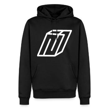 Lettre d’esquisse N - Sweat à capuche Premium bio Homme - noir - Devant - Nico (187cm)