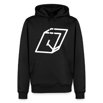 Lettre d’esquisse Q - Sweat à capuche Premium bio Homme - noir - Devant - Nico (187cm)