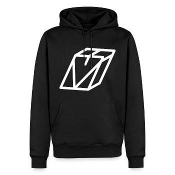 Lettre cadre V - Sweat à capuche Premium bio Homme - noir - Devant - Nico (187cm)