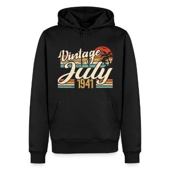 Juli 1941 Geschenk, 83. Geburtstag Juli 1941 - Männer Premium Bio Hoodie - Schwarz - Vorne - Nico (187cm)