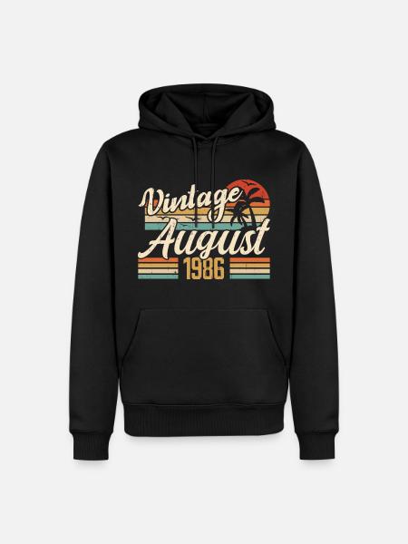 August 1986 Anniversary 1986 - August Legends Gift - Men’s Premium Organic Hoodie - black