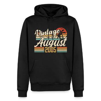 August 2005 Jubiläum 2005 - August Legends Geschenk - Männer Premium Bio Hoodie - Schwarz - Vorne - Nico (187cm)