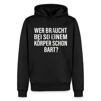 Bartträger Geschenk Rasierter Mann Geschenk Papa - Männer Premium Bio Hoodie - Schwarz - Vorne - Nico (187cm)