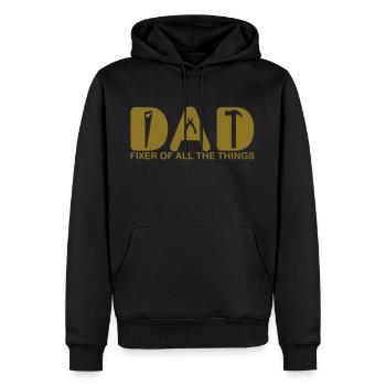 Papa. Fixierer aller Dinge. - Männer Premium Bio Hoodie - Schwarz - Vorne - Nico (187cm)