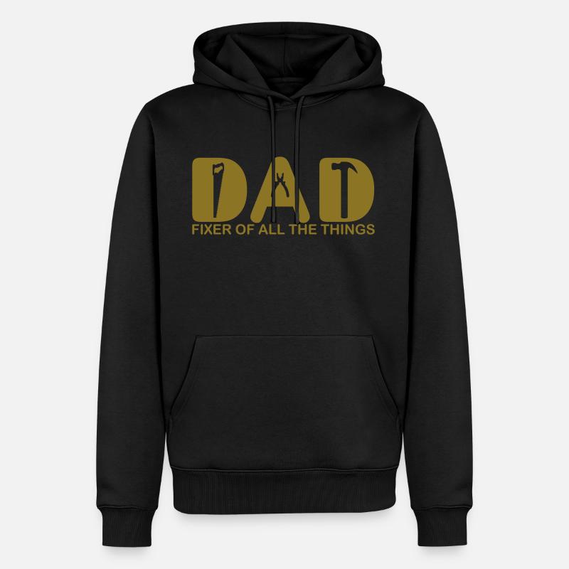 Papa. Fixierer aller Dinge. - Männer Premium Bio Hoodie - Schwarz
