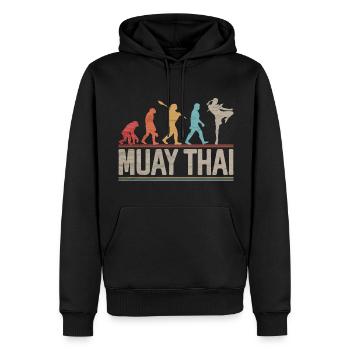 Muay Thai Evolution Kickboxing Martial Arts - Men’s Premium Organic Hoodie - black - Front - Nico (187cm)