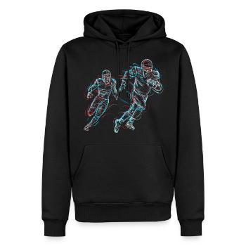 Football Football américain - Sweat à capuche Premium bio Homme - noir - Devant - Nico (187cm)