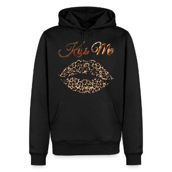 Kissing Mouth Leopard Look Design - Sweat à capuche Premium bio Homme - noir - Devant - Nico (187cm)
