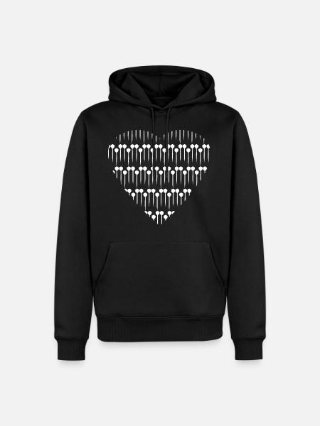dartheart_white - Männer Premium Bio Hoodie - Schwarz