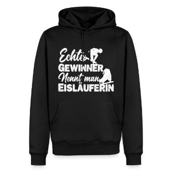 Eisläuferin Eislaufen Eiskunstläuferin Spruch - Männer Premium Bio Hoodie - Schwarz - Vorne - Nico (187cm)