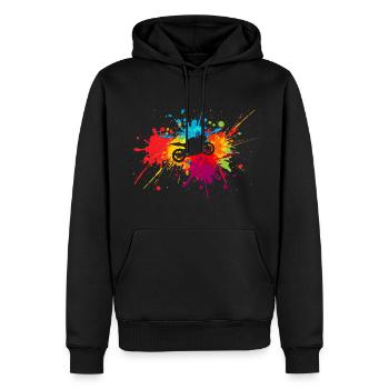 moto passion art couleur peinture - Sweat à capuche Premium bio Homme - noir - Devant - Nico (187cm)