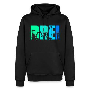 3. Geburtstag Junge 3 Jahre alt Bagger Baustelle - Männer Premium Bio Hoodie - Schwarz - Vorne - Nico (187cm)