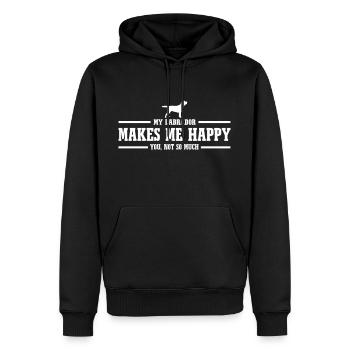 LABRADOR me rend heureux - Sweat à capuche Premium bio Homme - noir - Devant - Nico (187cm)