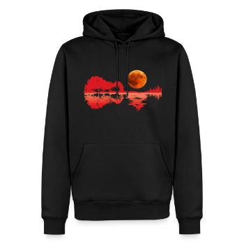 Guitar Nature Lake Shadow Guitar Design - Sweat à capuche Premium bio Homme - noir - Devant - Nico (187cm)