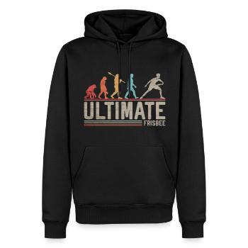 Ultimate Frisbee Evolution Disc Sport Fresbee Golf - Männer Premium Bio Hoodie - Schwarz - Vorne - Nico (187cm)