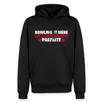 bowling et bière combinaison parfaite - Sweat à capuche Premium bio Homme - noir - Devant - Nico (187cm)