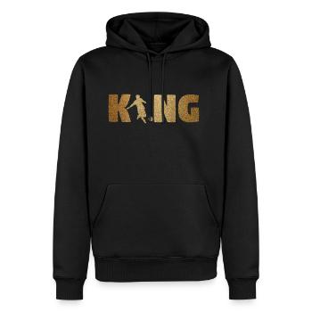KING Soccer! Soccer! Ball! Present! - Men’s Premium Organic Hoodie - black - Front - Nico (187cm)