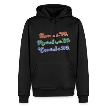 Born in the '70s - Men’s Premium Organic Hoodie - black - Front - Nico (187cm)