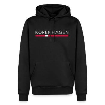 COPENHAGUE DESIGN - Cadeau de la capitale danoise - Sweat à capuche Premium bio Homme - noir - Devant - Nico (187cm)