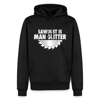 La sciure de bois est un bois scintillant - Sweat à capuche Premium bio Homme - noir - Devant - Nico (187cm)
