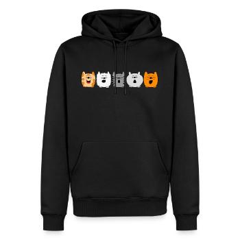 chats chantant - Sweat à capuche Premium bio Homme - noir - Devant - Nico (187cm)