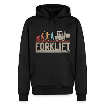 Gabelstaplerfahrer Evolution Gabelstapler - Männer Premium Bio Hoodie - Schwarz - Vorne - Nico (187cm)