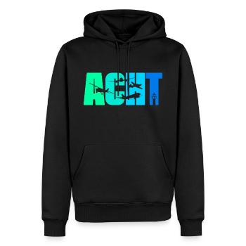 8. Geburtstag Junge 8 Jahre Flugzeug Flugzeuge - Männer Premium Bio Hoodie - Schwarz - Vorne - Nico (187cm)