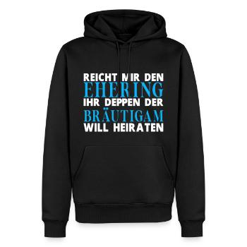 Hochzeit Bräutigam Jungesellenabschied Spruch - Männer Premium Bio Hoodie - Schwarz - Vorne - Nico (187cm)