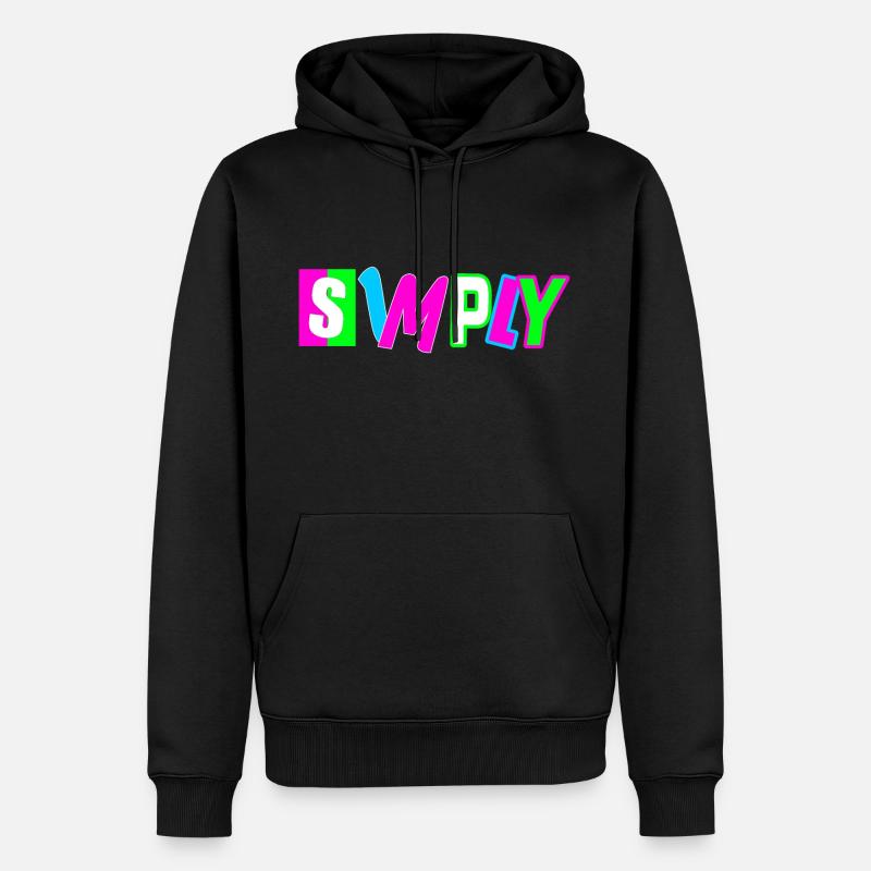 Simplement - Sweat à capuche Premium bio Homme - noir