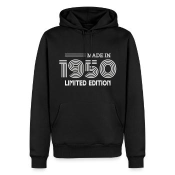 Geburtstagsgeschenk aus den 1950er Jahren Geschenkidee aus den 1950er Jahren - Männer Premium Bio Hoodie - Schwarz - Vorne - Nico (187cm)