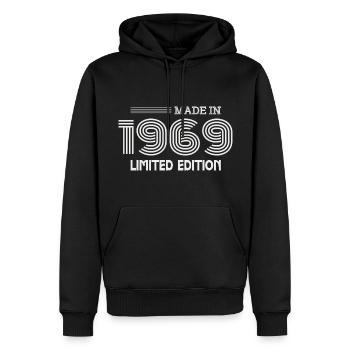 1969 Geburtstagsgeschenkidee 1969 - Männer Premium Bio Hoodie - Schwarz - Vorne - Nico (187cm)